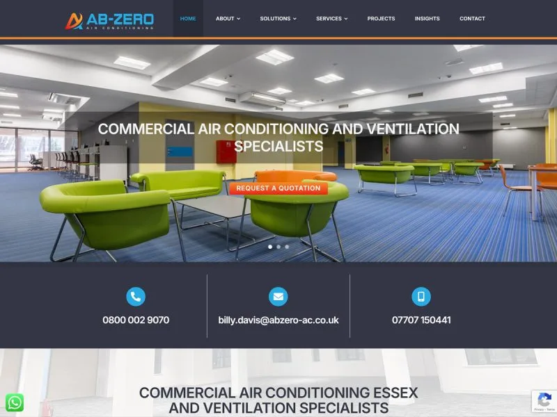 AbZero Website. Web design by evince