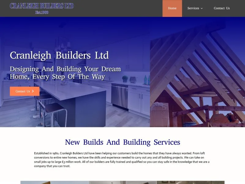 Cranleigh Builders Website. Web design by evince