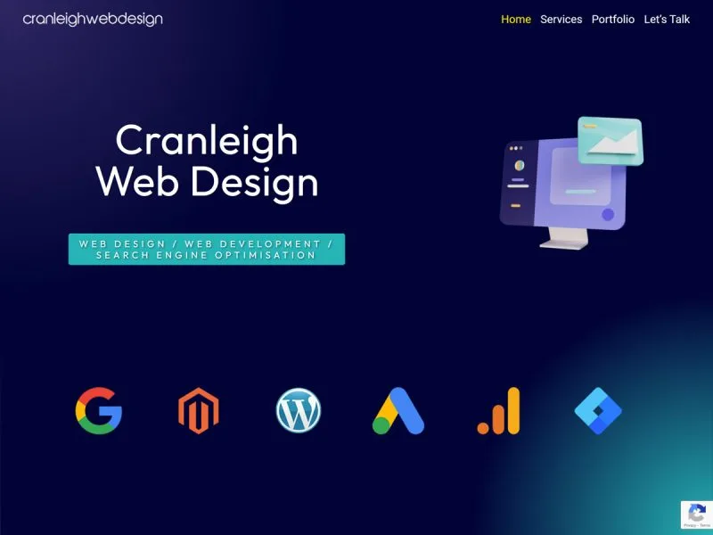 Cranleigh Web Design Website. Web design by evince