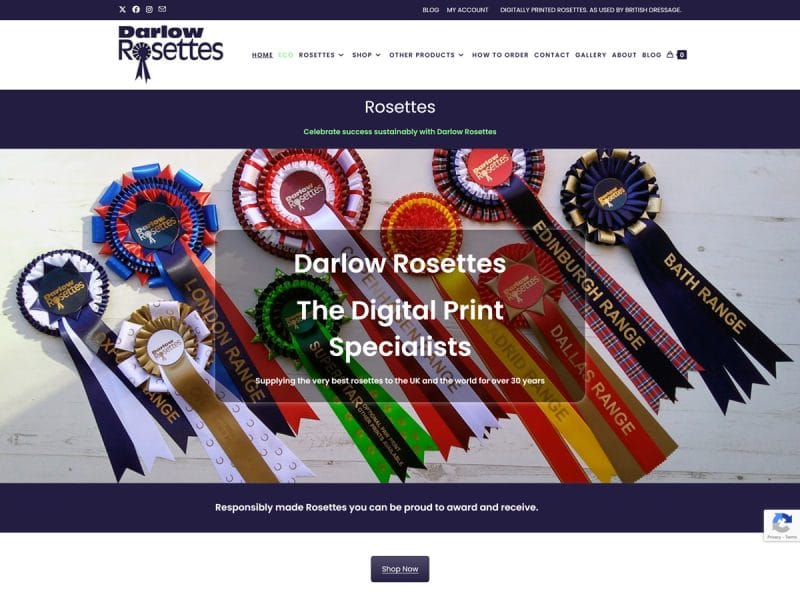 Darlow Rosettes. Web design by evince