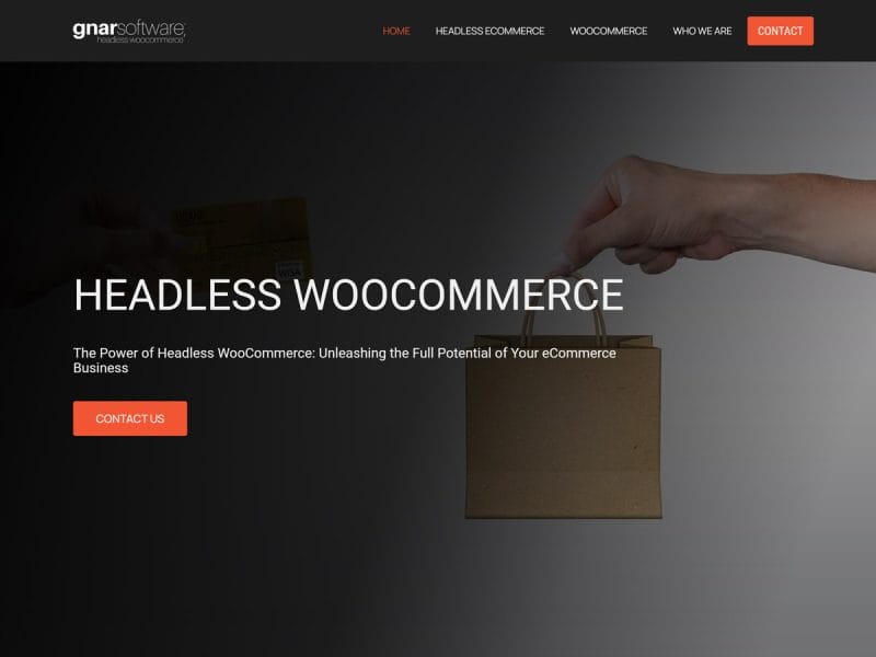 Headless WooCommerce. Website design by evince