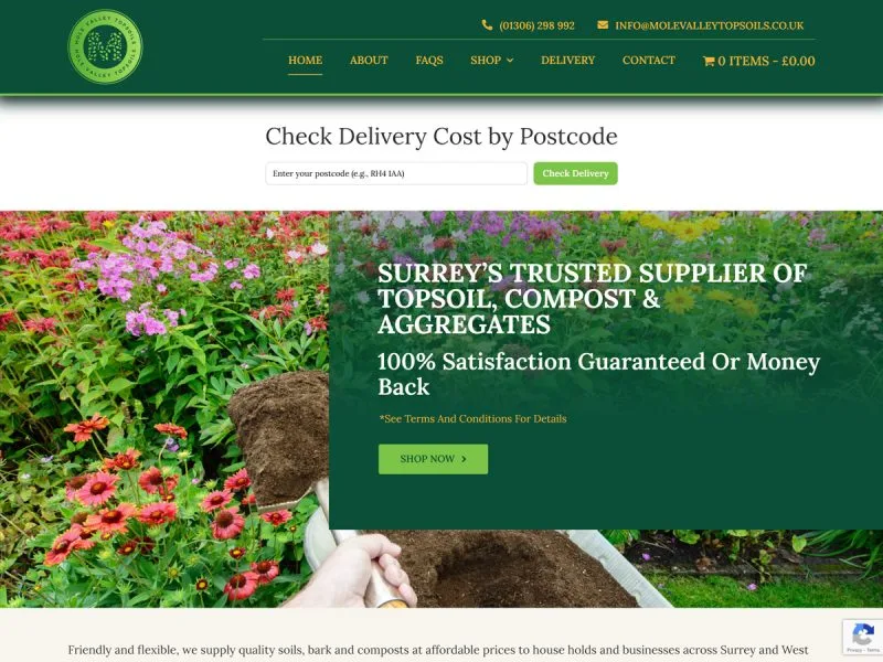 Mole Valley Topsoils. Website design by evince