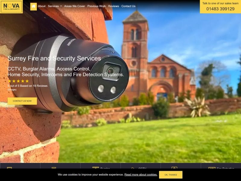 Nova Fire and Security. Web design by evince