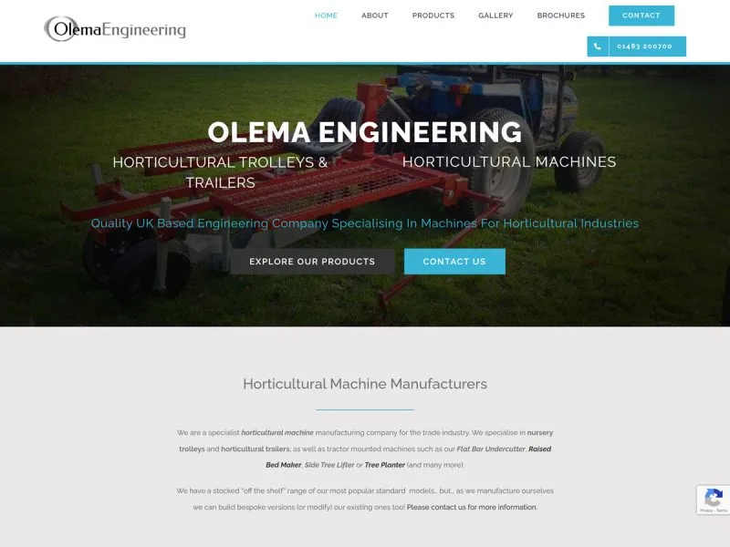 Olema Engineering Website. Web design by evince
