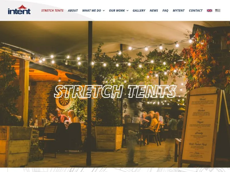 Stretch Tents Website. Web design by evince