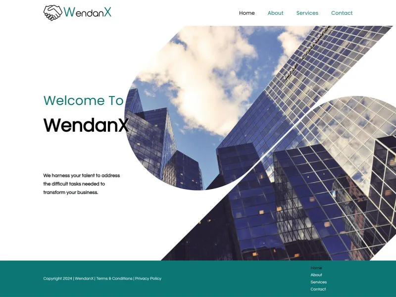 WendanX Website. Web design by evince