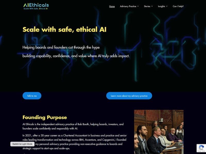 AI Ethicals. Web Design by evince