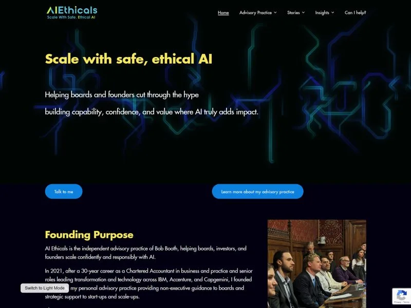 AI Ethicals Website. Web Design by evince