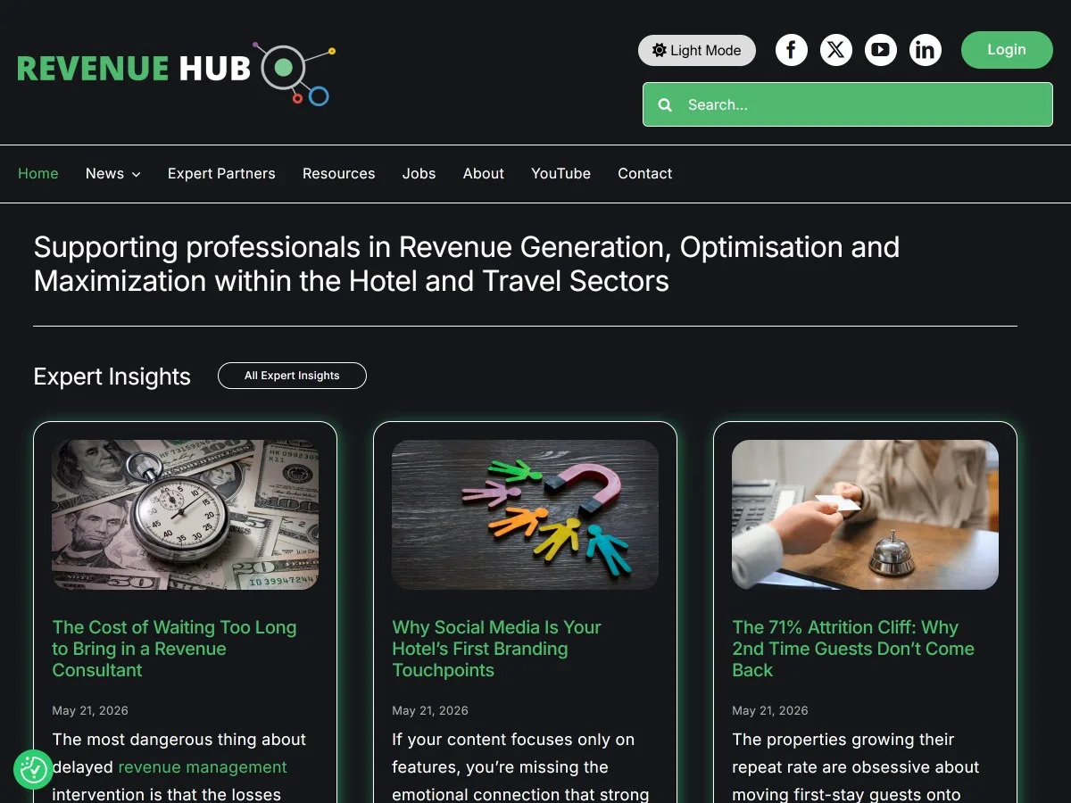 Revenue Hub Website. Web design by evince